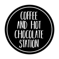 Signs ByLITA Circle Coffee And Hot Chocolate Station Sign (Black) - Small