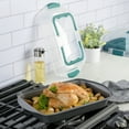 thumbnail image 2 of Spice by Tia Mowry - Savory Saffron Teal 13-inch x 9-inch Carbon Steel Nonstick Roaster with Carrier, 2 of 6