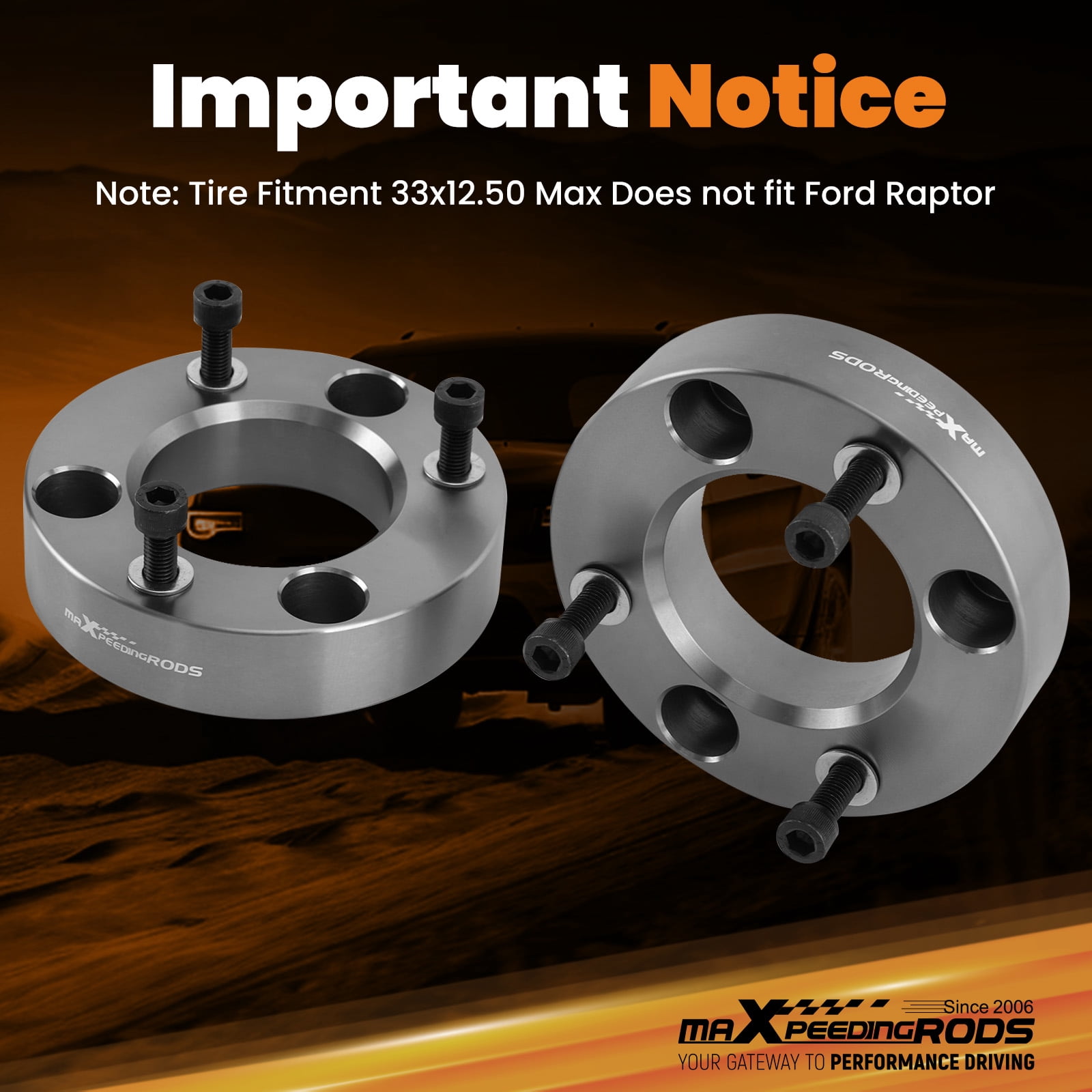 maXpeedingrods 2" Front Leveling Kit for Ford F150 4WD 2WD 2004-2023, Aluminum Front Strut Spacer, Suspension Leveling Lift Kit, Gray
