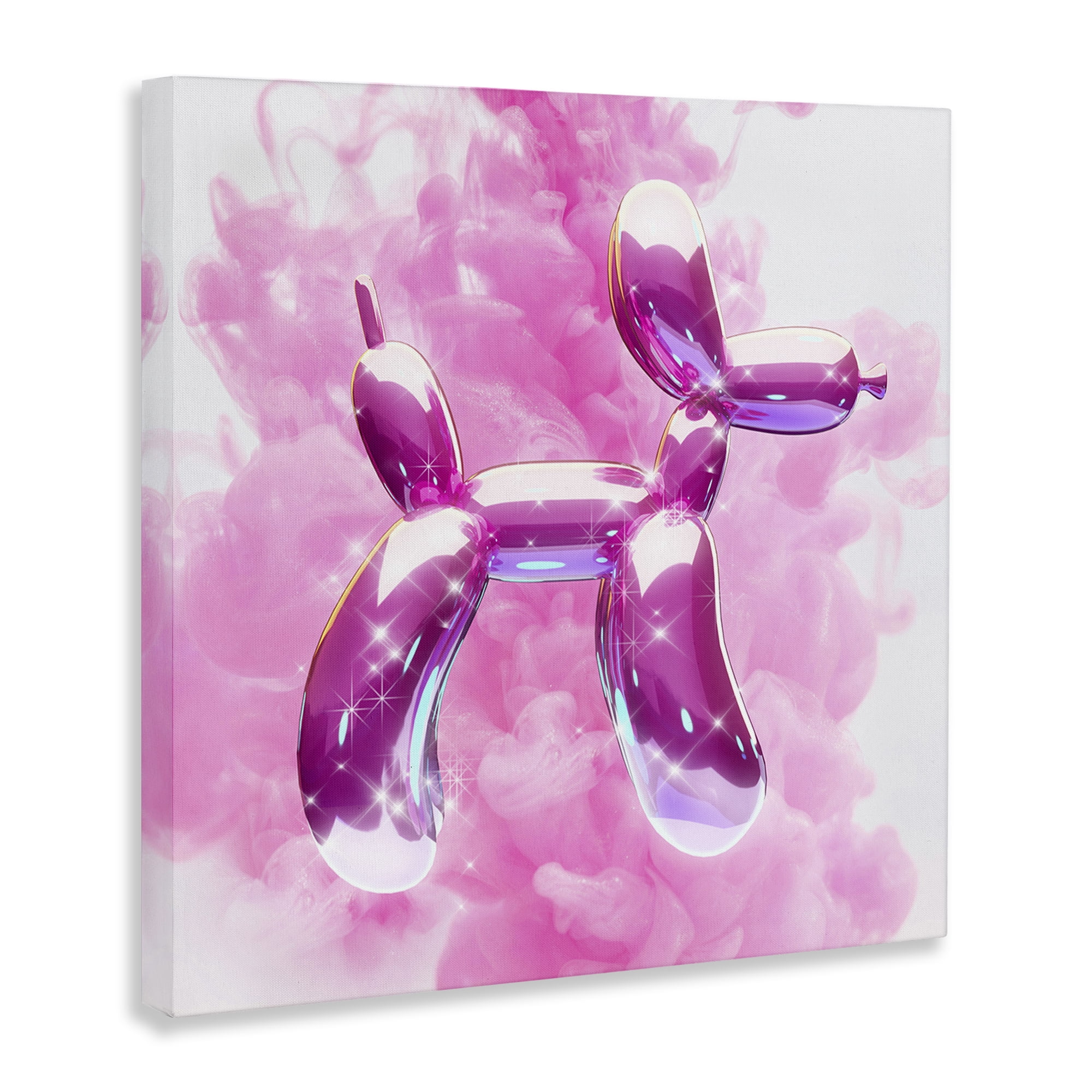 Stupell Industries Sparkle Balloon Dog Abstract Painting Wrapped Canvas Art Print Wall Art, 36 x 36