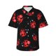 thumbnail image 1 of Balery Beautiful Red Ladybug Camisas hawaianas de manga corta para hombre, camisas playeras de corte holgado, camisas de vacaciones con botones,Small, 1 of 7