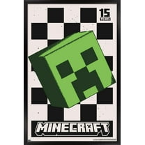 Minecraft: 15th Anniversary - Posterized Creeper Wall Poster, 22.375" x 34" Framed