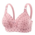 thumbnail image 2 of Women's Wirefree Bras Full Coverage Push up Solid Color No Underwire Supportive Bras Women Bralette Bras for Heavy Breast Pink 38, 2 of 3