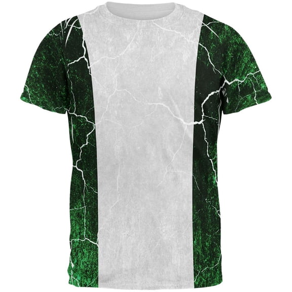 Distressed Grunge Flag of Nigeria All Over Mens T Shirt