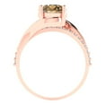 thumbnail image 4 of 1.71 ct Round Cut Simulated Champagne Diamond Solitaire with Simulated Diamond Accents 18K Rose Gold Womens Engagement Ring, 4 of 5