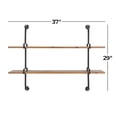 thumbnail image 4 of DecMode Brown Industrial 2 Tier Wood Wall Shelf, 37"W x 29"H, 4 of 14