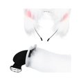 thumbnail image 3 of Juego de orejas y cola Faux Cat Ear Diadema Felpa Cola larga Regalos Aro para el cabello Orejas Pinza para el cabello para Lolita Mujeres Niñas blanco rosa Yinane Cola de disfraz, 3 of 8