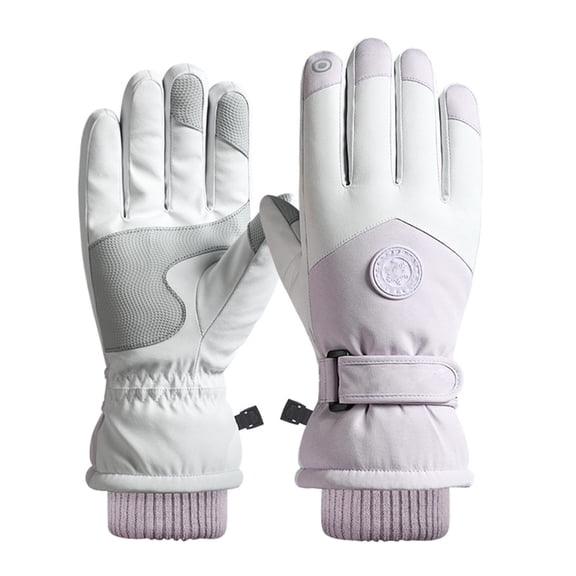 CAIXIA Womens Snow Gloves Waterproof Unisex Thermal Gloves for Winter Outdoor Activities Cycling Skiing and Cold Weather,Purple