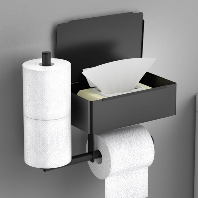 Soporte de papel higiénico con caja de toallitas húmedas, soporte de papel higiénico montado en la pared, portarrollos de baño para baño