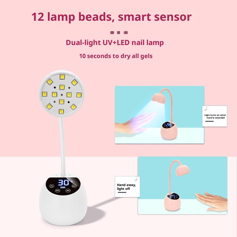 Yl-YANG UV Nail Lamp for Gel Nails, UV Nail Light Gooseneck Rechargeable with 3 Time Setting & Smart Auto Sensor for Nail Salon Home Use Lamp
