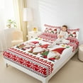thumbnail image 4 of jejeloiu Merry Christmas Twin Sheet Sets,Cartoon Xmas Gnome Twin Fitted Sheet,Happy New Year Flat Sheet For Children,Super Cozy Room Decor,3pcs, 4 of 7