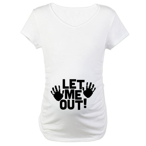 CafePress - Let Me Out Maternity T Shirt - Cotton Maternity T-shirt, Cute & Funny Pregnancy Tee