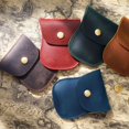 thumbnail image 2 of Handmade Designer Men Coin Purse Cowhide Coin and Card Purse Retro Change Purse Men Wallet Mini Coin Bag coffee, 2 of 6