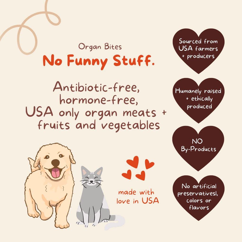 CocoTherapy Organ Bites! Dog and Cat Treat, Pork + Apple, 3 Oz.
