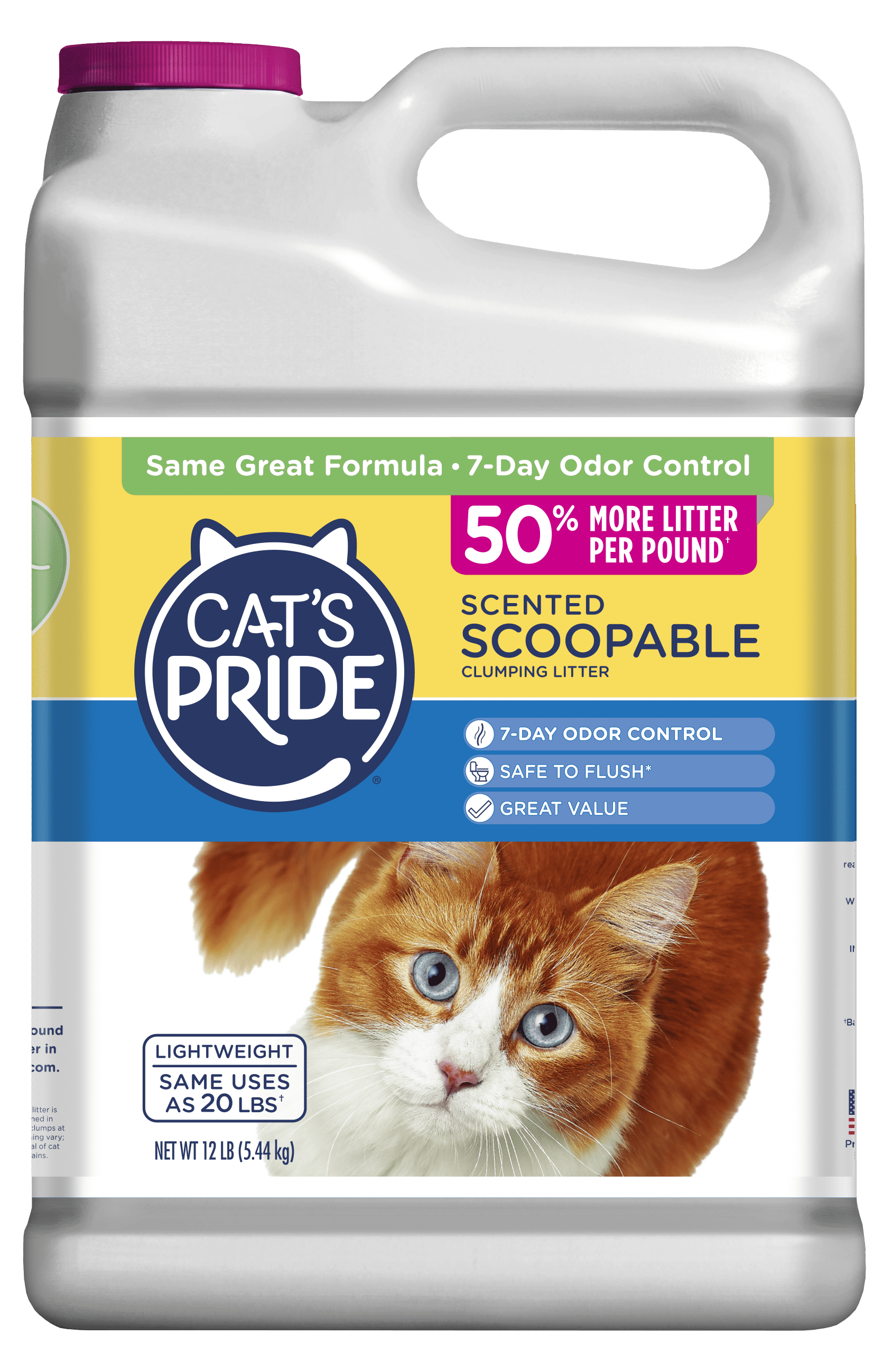 (3 pack) Cat's Pride Scented Scoopable Cat Litter, 12 lb Jug