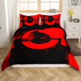 thumbnail image 1 of Erosebridal Abstract Geometry Comforter Cover Queen, Black Red Bedding Queen Size, Modern Minimalism Decor, Reversible（No Comforter）, 1 of 7