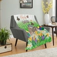 thumbnail image 5 of Meggemo Easter Blanket Bunny Colorful Egg Pattern Flannel Sofa Throw Blanket Soft Warm For Living Room Bedroom Couch Bed Home Indoor Festive Decor, 5 of 6