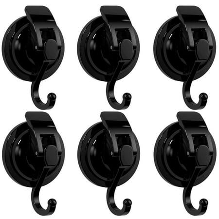 

Lishuaiier 6PCS Suction Cup Hooks No Drilling Hooks Upgraded for Tile Glass and Mirror - Black