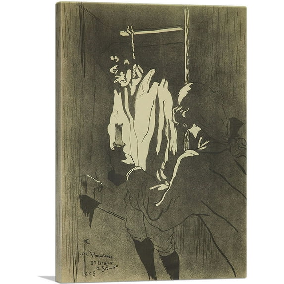 ARTCANVAS Hanging Man 1895 Canvas Art Print by Henri De Toulouse-Lautrec - Size: 18" x 12" (0.75" Deep)