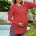 thumbnail image 2 of UFOUND Maternity Blouse Women's T Shirts Tiered Basic Solid Color Casual Pregnancy Tops Long Sleeves Shirt, 2 of 5