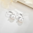 thumbnail image 5 of JO WISDOM 925 Sterling Silver Cubic Zirconia Freshwater Cultured Pearl Drop & Dangle Leverback Earrings, 5 of 9