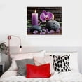 thumbnail image 4 of ONETECH Canvas Wall Art - Purple Orchid and Calming Candles with Zen Stones - Modern Wall Decor Gallery Canvas Wraps Giclee Print Stretched and Framed Ready to Hang 20\x16\, 4 of 4