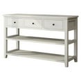 thumbnail image 6 of 47.2" Vintage Console Table - Antique White MDF, 4 Drawers & Open Shelf, 200lb Capacity, American Country Style for Entryway, Living Room, Bedroom, 6 of 11