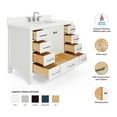 thumbnail image 3 of ARIEL Cambridge 43 Inch White Bathroom Vanity with Sink, Solid Wood, White Quartz Countertop, 1.5-Inch Edge, Single Rectangular Undermount Sink, 2 Soft Closing Doors, 9 Drawers, 3 of 10