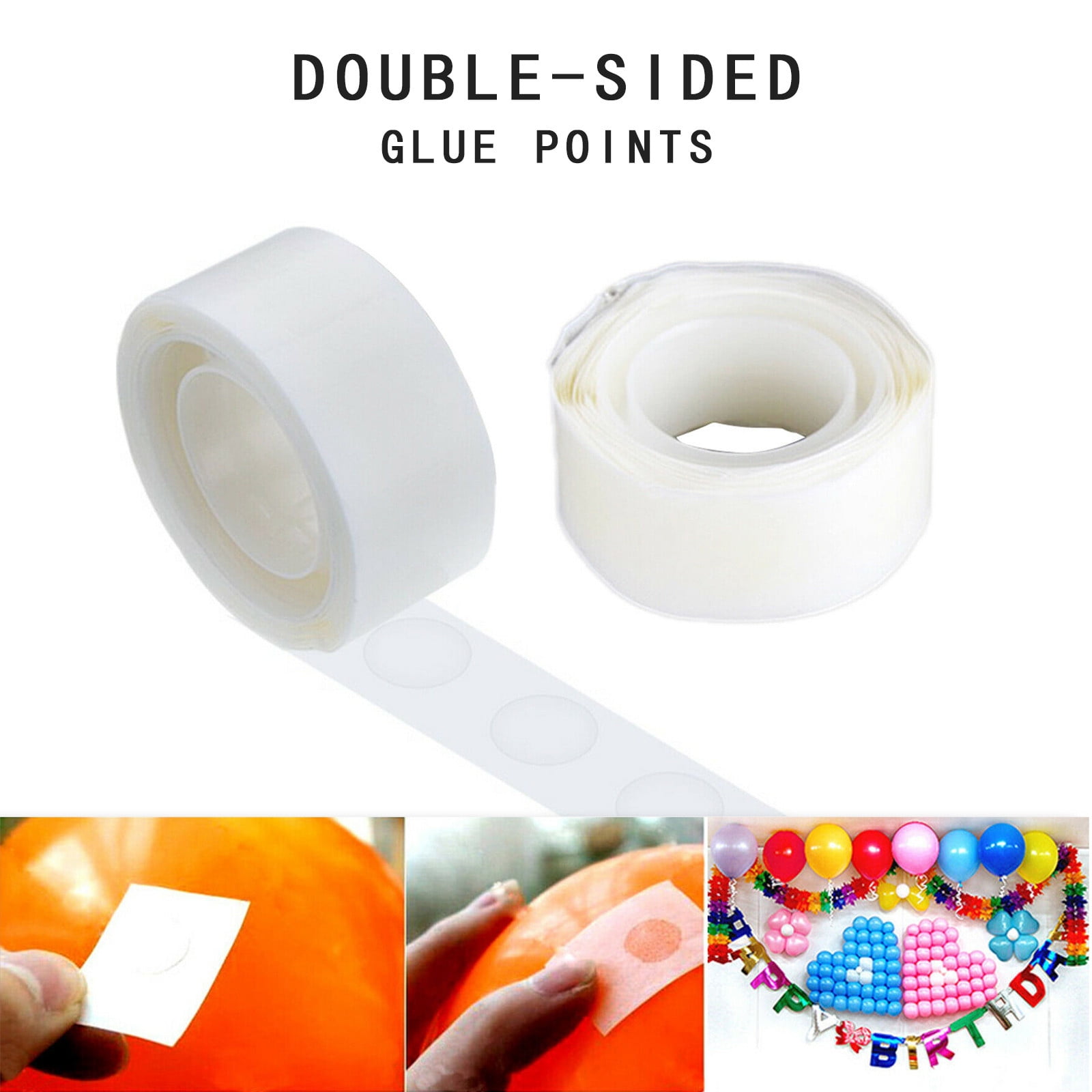 100 Clear Double Sided Tape Adhesive Dots Scrapbook Sticky Circle Roll 12mm 