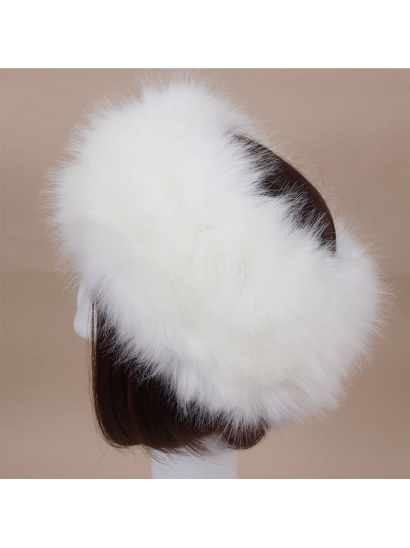 Faux Fur Headband Winter Hat Earwarmer Warm Cap One Size Fits All ZOSCGJMY Faux Fur Headband for Women Winter Hat Earwarmer  main image 2