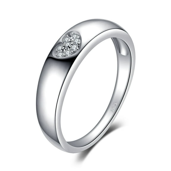 Jewelrypalace Heart Love Cubic Zirconia Wedding Band Ring 925 Sterling Silver