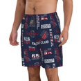 thumbnail image 2 of Honeii Style Nautique Imprimé Voilier Shorts Décontractés pour Hommes avec Cordon de Serrage, Maillots de Bain Séchage Rapide Shorts de Plage-Grand, 2 of 6