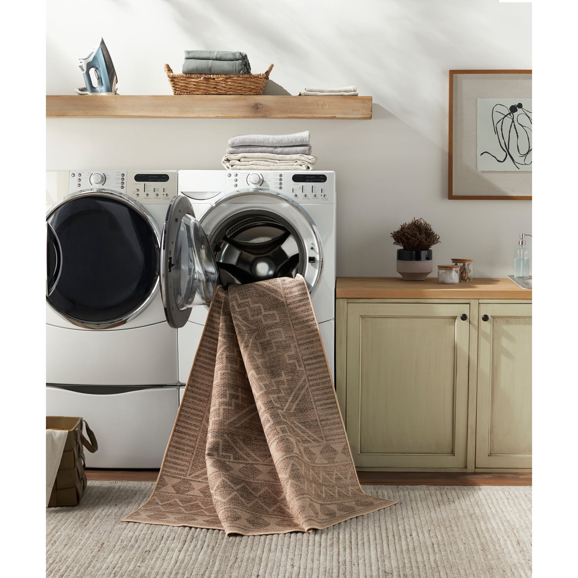 Artistic Weavers Ez Jute Machine Washable Area Rug, 2'6" x 8', Natural/White