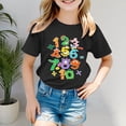 thumbnail image 2 of Tisuna Black Casual Summer Tshirt For Girls Child Number Print Short Sleeve Crew Neck Tops Comfortable Soft Little Teen Kids School Holiday Casual Dailywear Size 10-11 Years, 2 of 4