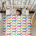 thumbnail image 3 of Colorful Funny Dachshund Duvet Cover and Pillowcase Set for Single Bedding, Bedroom Accessories for Kids Teens, 3 of 5