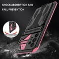 thumbnail image 6 of Case for Galaxy A22 5G,Military Grade [Built-in Kickstand] with Card Holder Dual-Layer Design Heavy Duty Shockproof Protection Phone Case for Samsung Galaxy A22 5G/Boost Celero 5G (Pink), 6 of 9