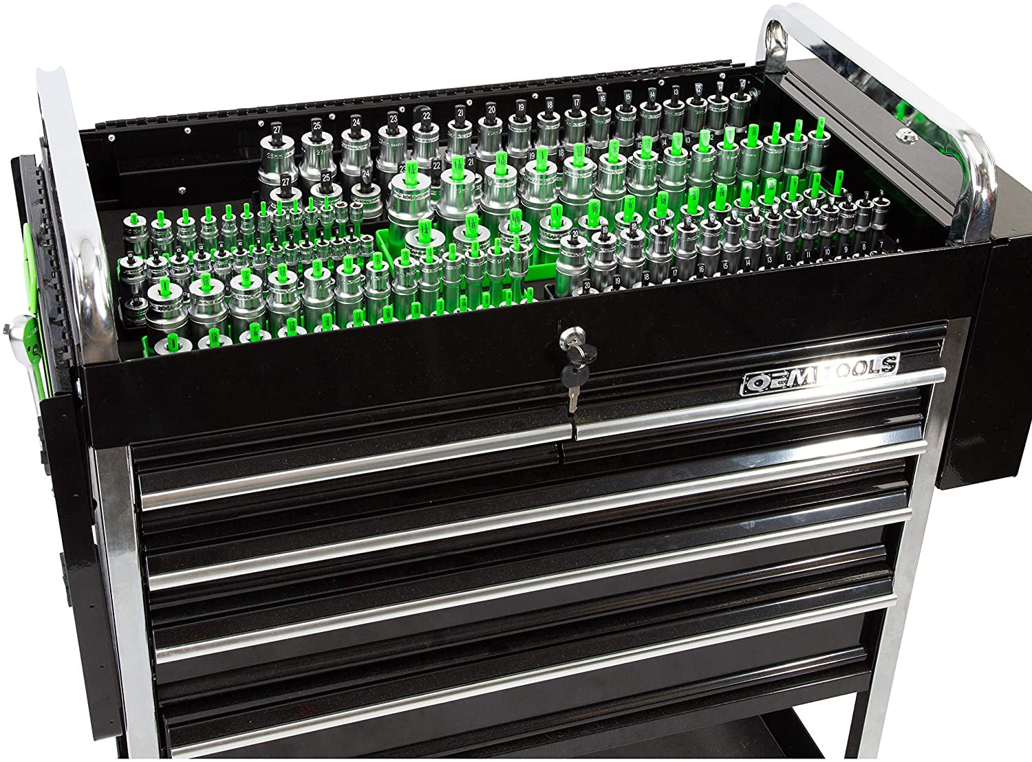 Socket Rails, Details about   Oemtools 22233 6 Piece Socket Tray Organizer Set Green And Black 