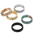 thumbnail image 2 of Women's Anti-anxiety Irritability Ring Decompression Rotating Ring Moon Star Titanium Steel Ring-YOUYOU, 2 of 4