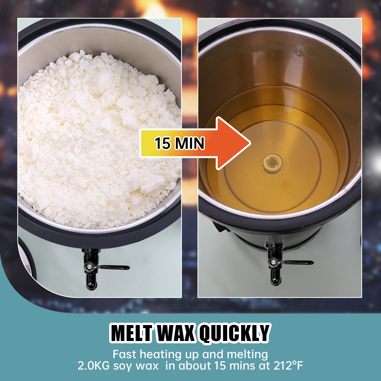 TOAUTO WMF-5L Wax Melter for Candle Making - Candle Wax Melting Pot with Faster Pour Spout and Temperature Controller, No Cloggy and Easy Clean Up