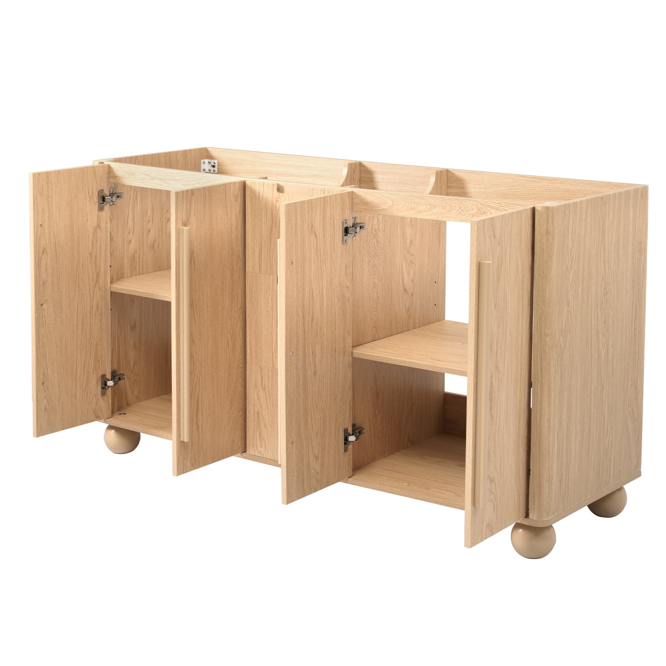 Christopher Knight Home 58.3" Bathroom Vanity Cabinet Only with Soft-Close Doors and Drawers, Wood