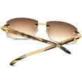 thumbnail image 5 of HEPIDEM Buffalo Horn Sunglasses Square Rimless Buffs Sun Glasses 705, 5 of 8
