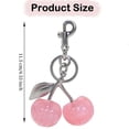thumbnail image 2 of Topboutique Cherry Keychain Silver-Pink Bag Charms for Handbags, Glitter Cherry Key Chain, Cute Cherry Bag Charms, Metal Purse Charms, Glitter Cherry Key Chain for Gifts, 2 of 7