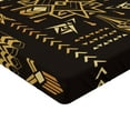 thumbnail image 2 of Ambesonne Geometric Fitted Sheet, Tribal Vintage Aztec, Full Size, Dark Brown Mustard, 2 of 3