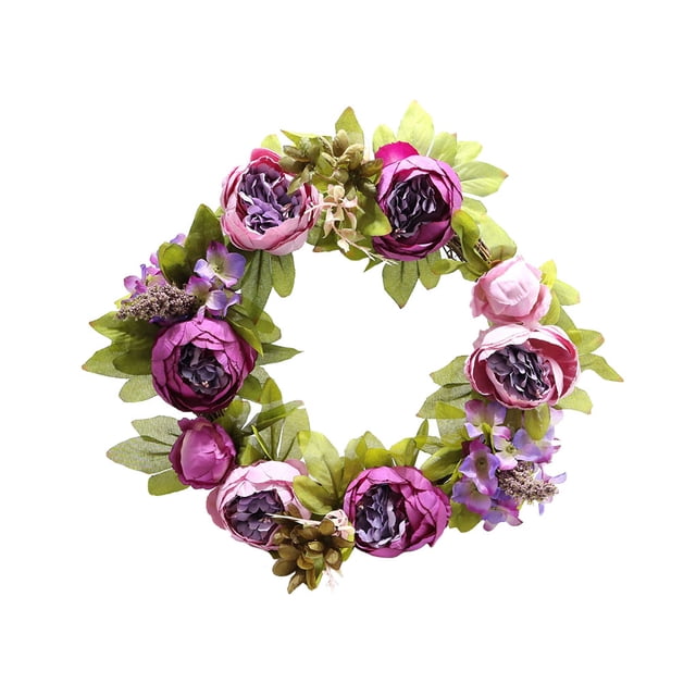 Guirnalda de flores de peonía artificial, guirnalda de flores de simulación, puerta, decoración floral falsa, decoración del hogar, púrpura Eigraketly HA7401-03B