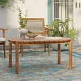 thumbnail image 2 of LuxenHome Natural Solid Wood 40-Inch Long Rounded Rectangle Outdoor Coffee Table, 2 of 7