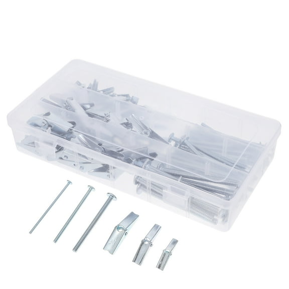 EXHUMKY Heavy Duty Toggle Bolt and Anchors Set, Carbon Steel, , 48 Pieces for Home Improvement and Repairs
