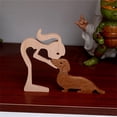 thumbnail image 4 of Figura de perro de madera de cachorro familiar, adorno de mesa de escritorio, modelo tallado, decoración para el hogar y la oficina, escultura de mascota, regalo de Navidad, 4 of 5