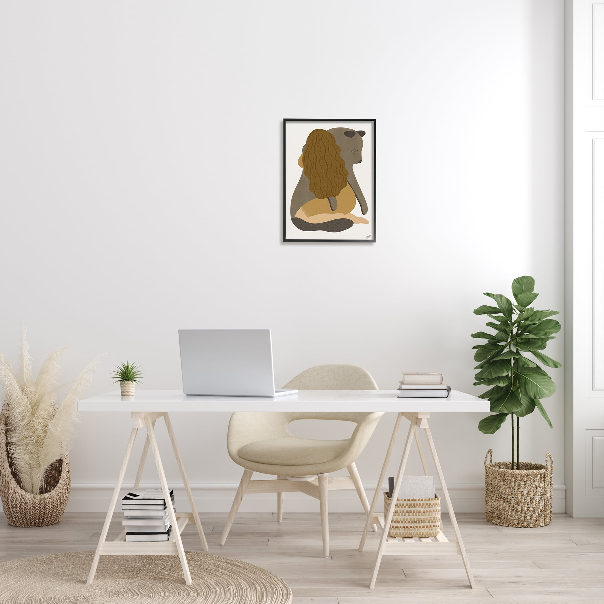 Stupell Indtries Female Hugging Sea Lion Animal Warm Earth Tones,16 x 20,Design by Birch&Ink
