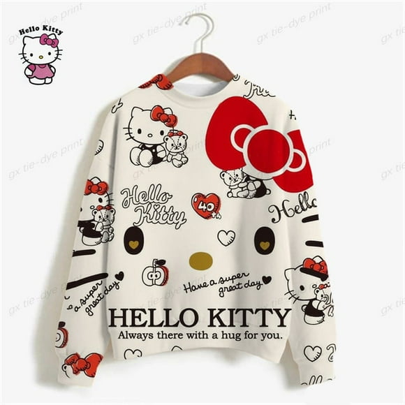 Chandail à Capuchon Style Rue pour Femmes, Graphique Hello Kitty, Vêtements Y2k, Chandail à Imprimé Dessin Animé pour Femmes, Chandails à Capuchon Coréens