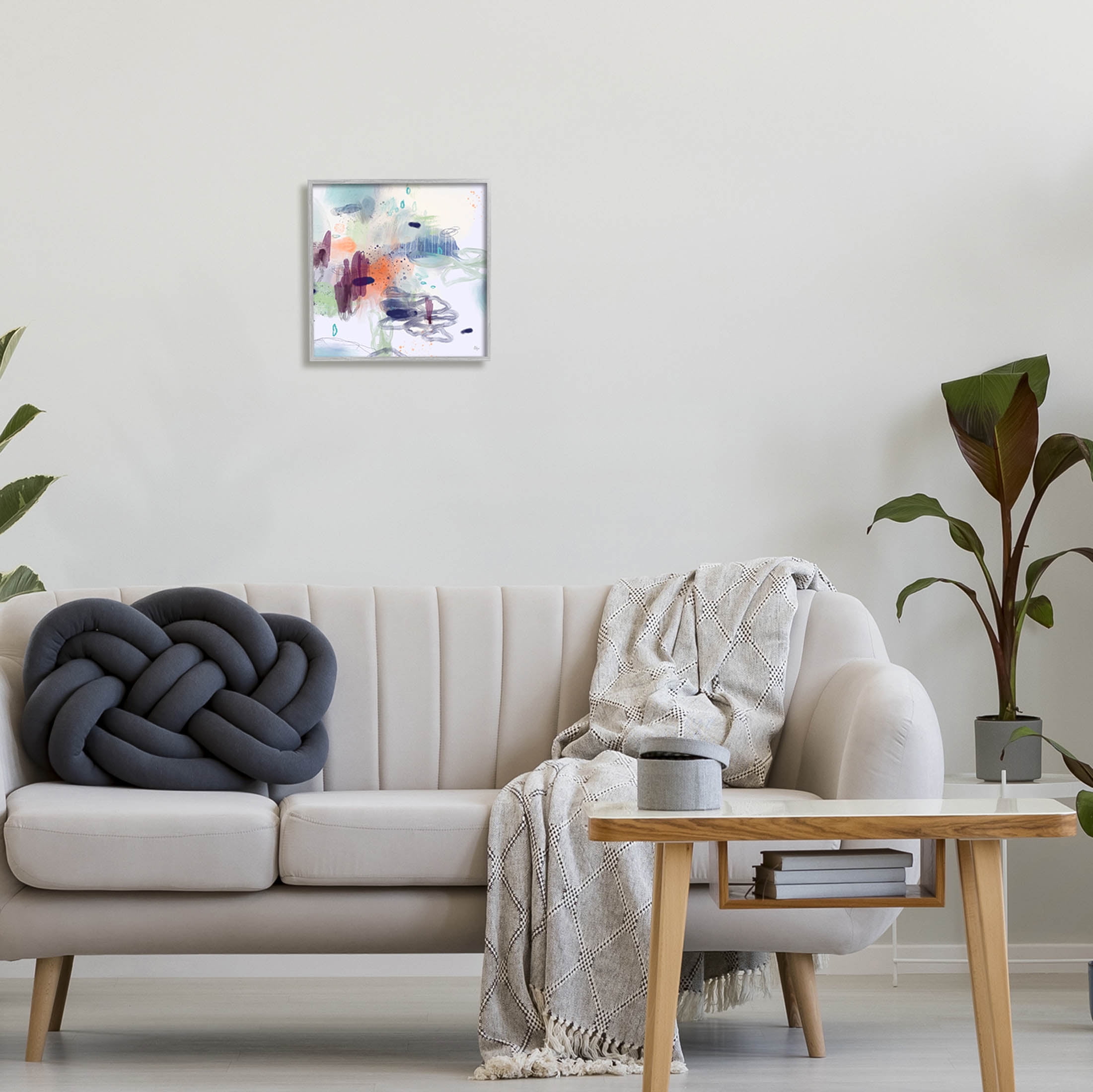 Stupell Industries Modern Busy Squiggle Shapes Graphic Art Gray Framed Art Print Wall Art, Design by Lisa Ridgers